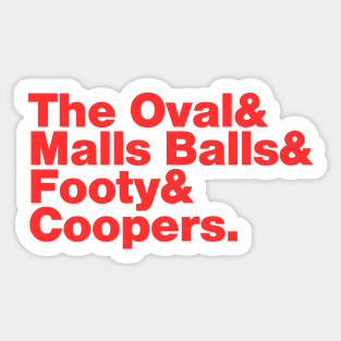 Adelaide (COOPERS red print) Sticker